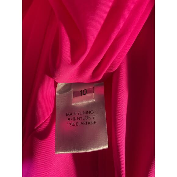 Alex Perry 'Haynes' Pink Nylon Strapless Gown With Gloves Size 10 - Picture 5 of 6